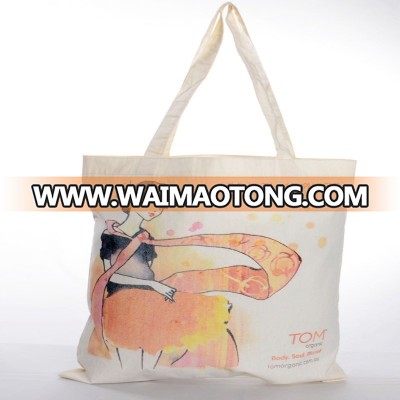 Eco-friendly factory direct custom logo shopping cotton bags with handles